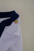 Блуза класична  -уцінка, колір біло-синій, 230R051-U-9