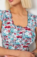 Блуза жіноча з квітковим принтом, колір молочно-коричневий, 230R262
