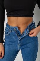 Джинси жіночі Mom-fit стрейч, колір синій, 244R1134