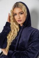 Спортивний костюм жіночий велюровий, колір темно-синій, 241R2001-20