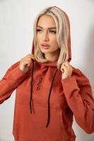 Спортивний костюм жіночий двонитка, колір теракотовий, 214R1419-001