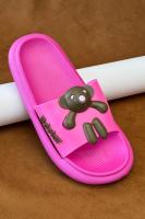 Шльопанці жіночі з аплікацією, колір рожевий, 243R5028-2