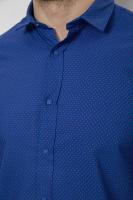 Сорочка чоловіча однотонна з принтом  -уцінка, колір електрик, 186R6918-1-U